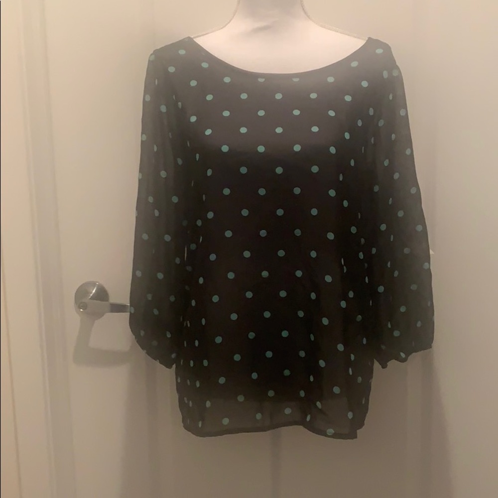NWT- Apricot Lane Boutique Polka Dot Blouse